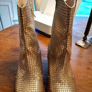 Gold Western Boots NEVER WORN